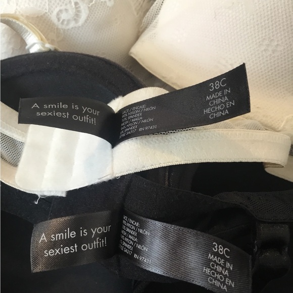 NWOT Vintage Smart & Sexy Lace Underwire Bra Set - Black and White - Picture 10 of 14